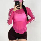 Cover-Up Langarm-Yoga- und Fitness-Top für Damen